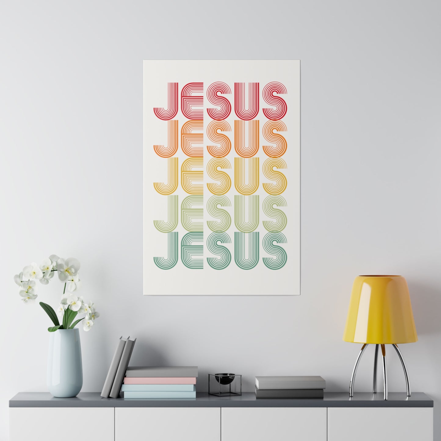 RETRO JESUS Wall Art Canvas Print