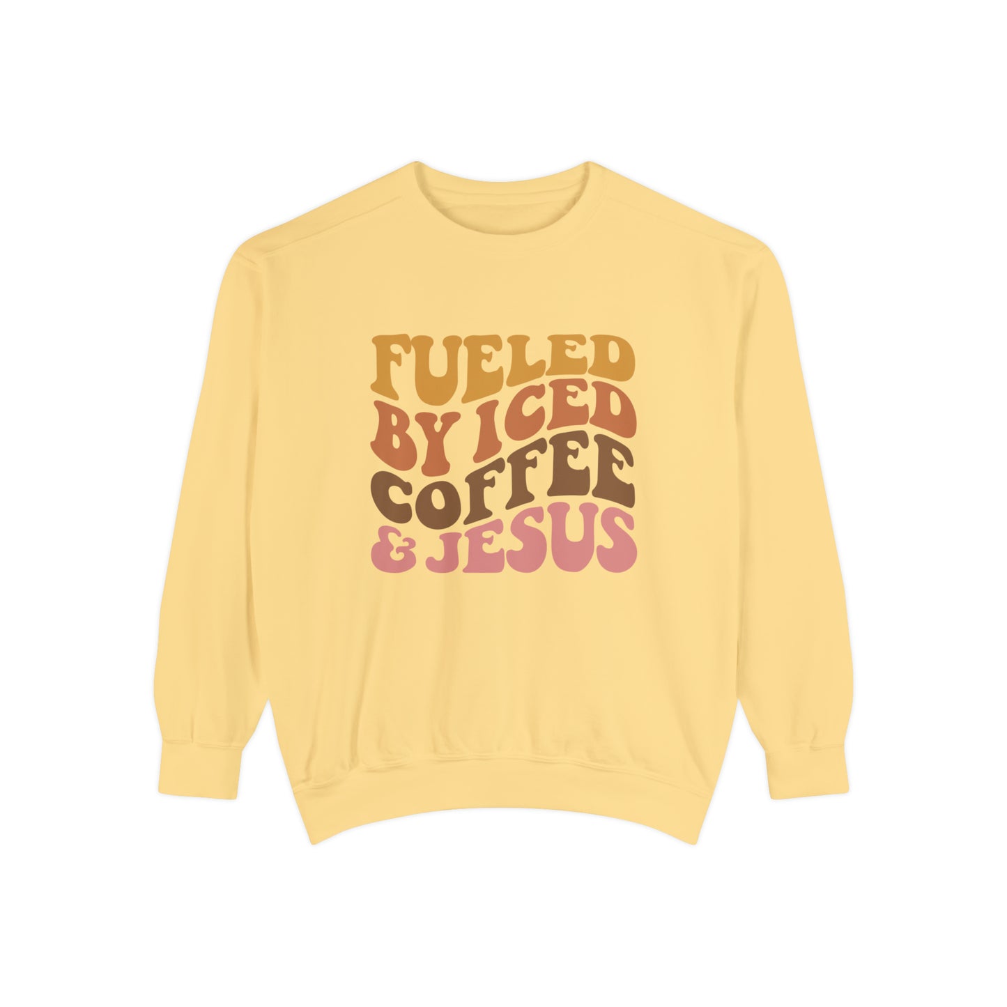 Fueled By Iced Coffee and Jesus | Jesus Sweatshirt