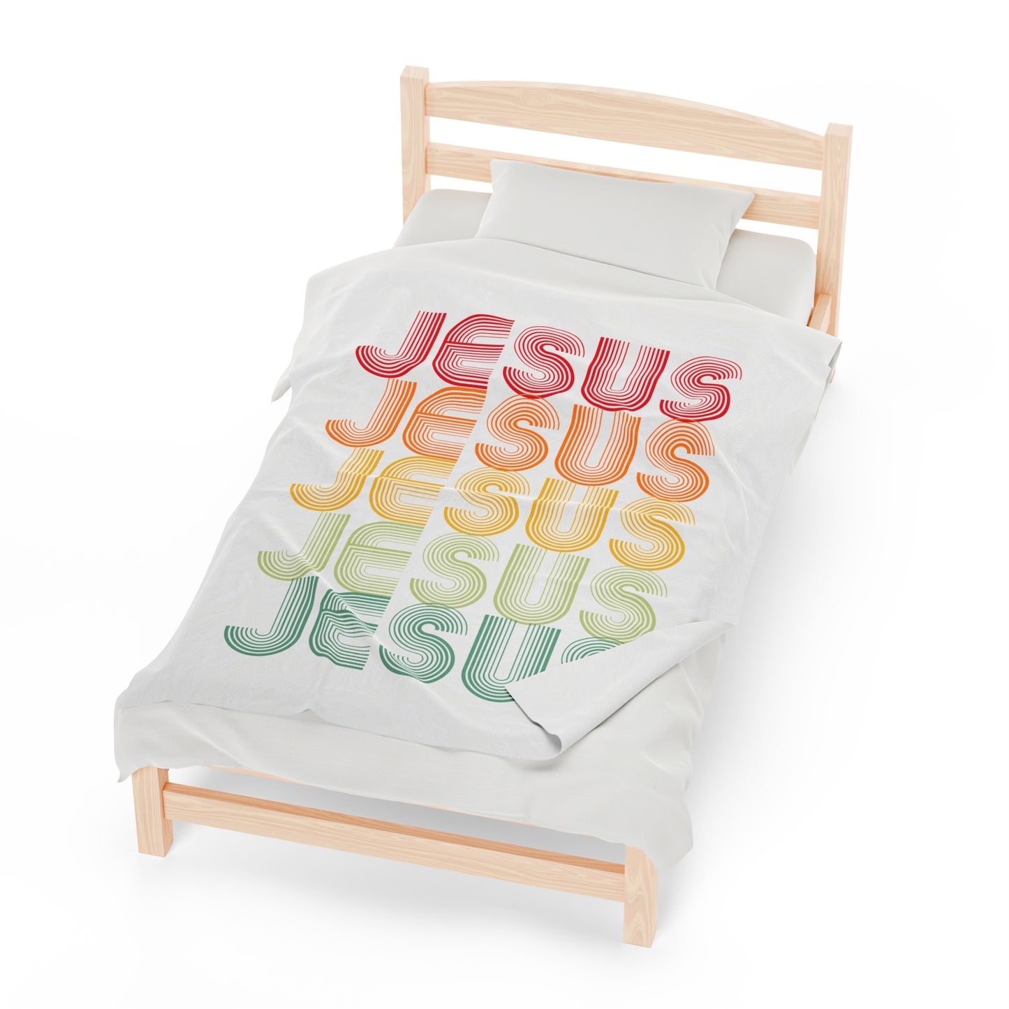RETRO JESUS Boho Plush Blanket