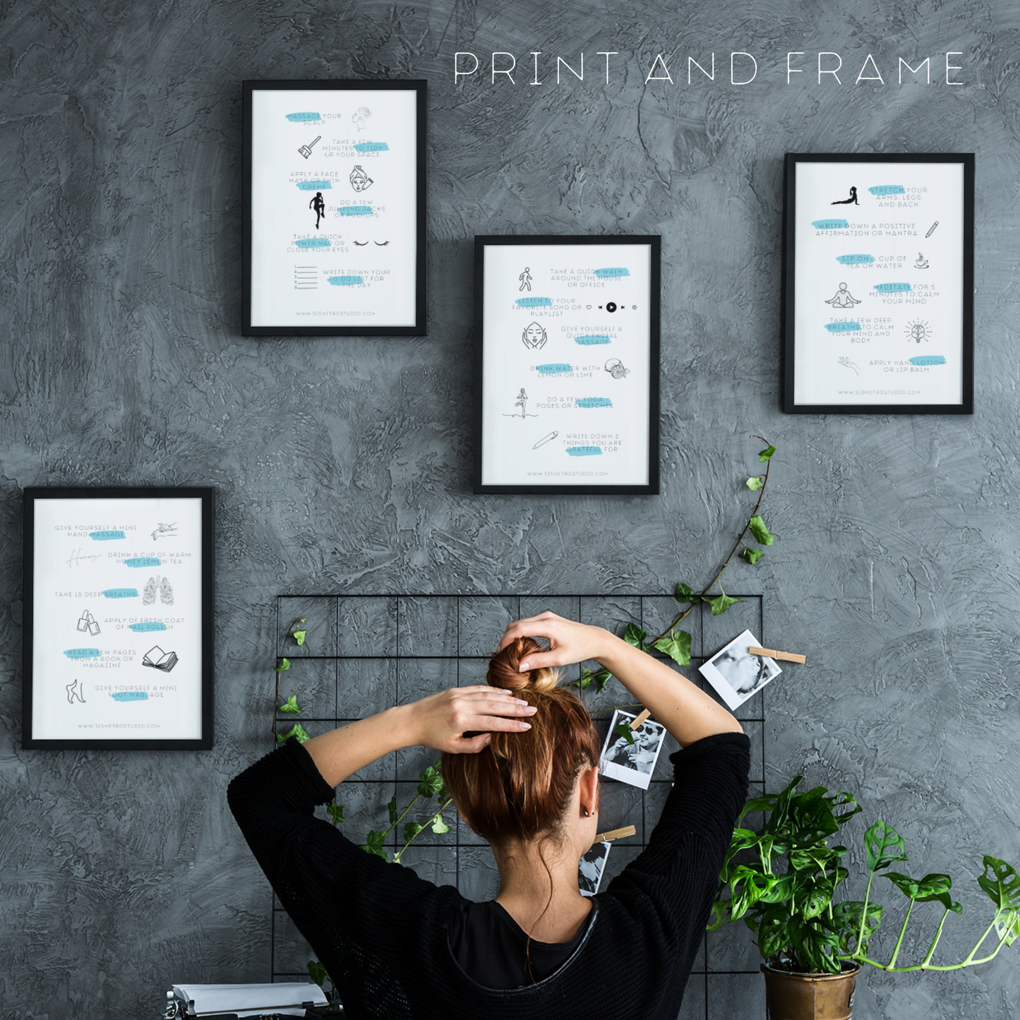 Quick Bliss Self Care Poster Set | 5 Minute Self Care Ideas | 30 Self Care Ideas | Printable Instant Download