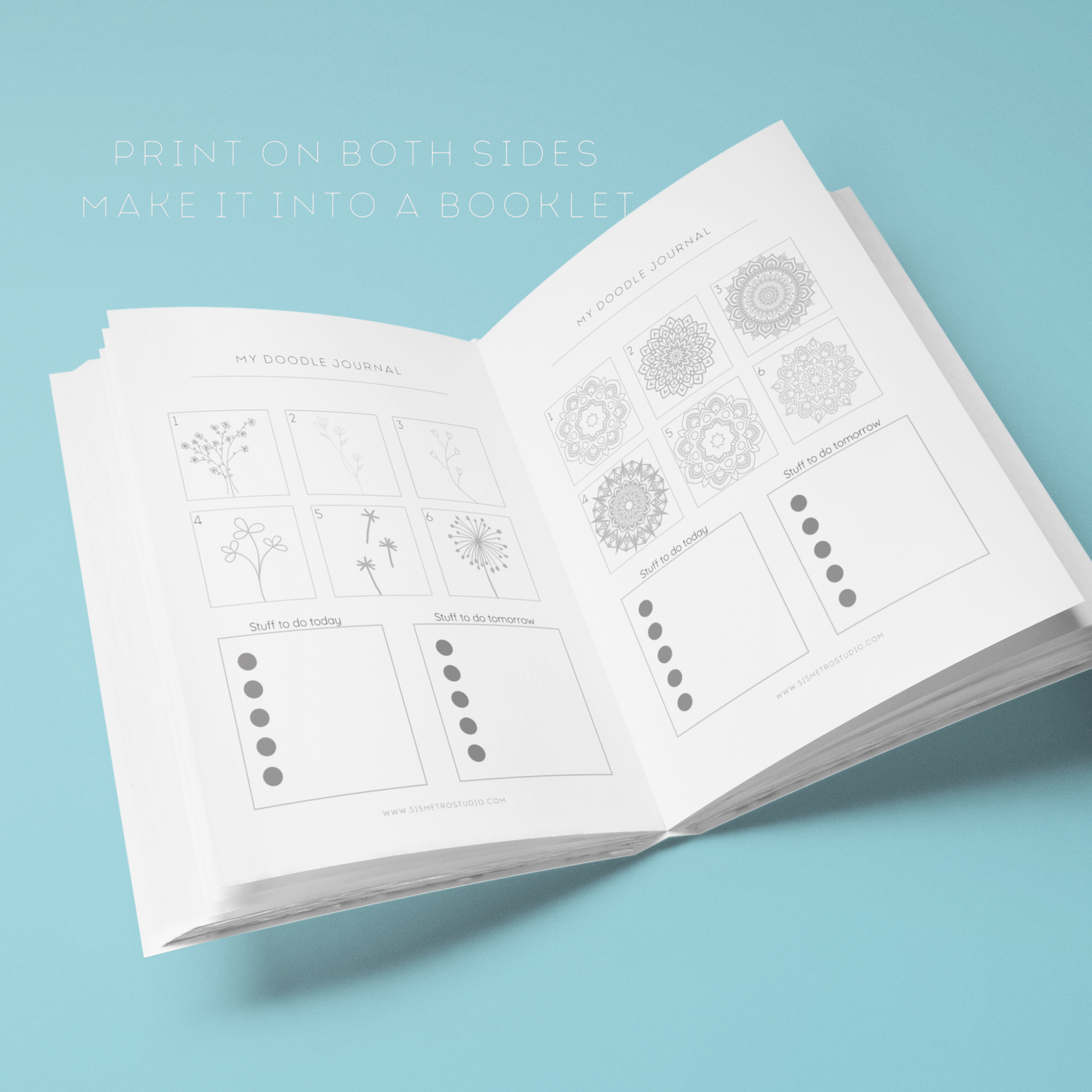 Doodle Journal Pages | Doodle Coloring Pages | Printable Instant Download