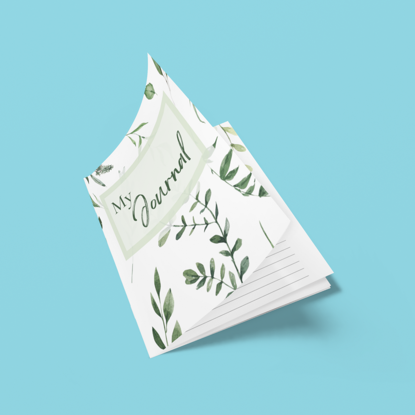 Greenery Digital Printable Lined Journal | Printable Instant Download