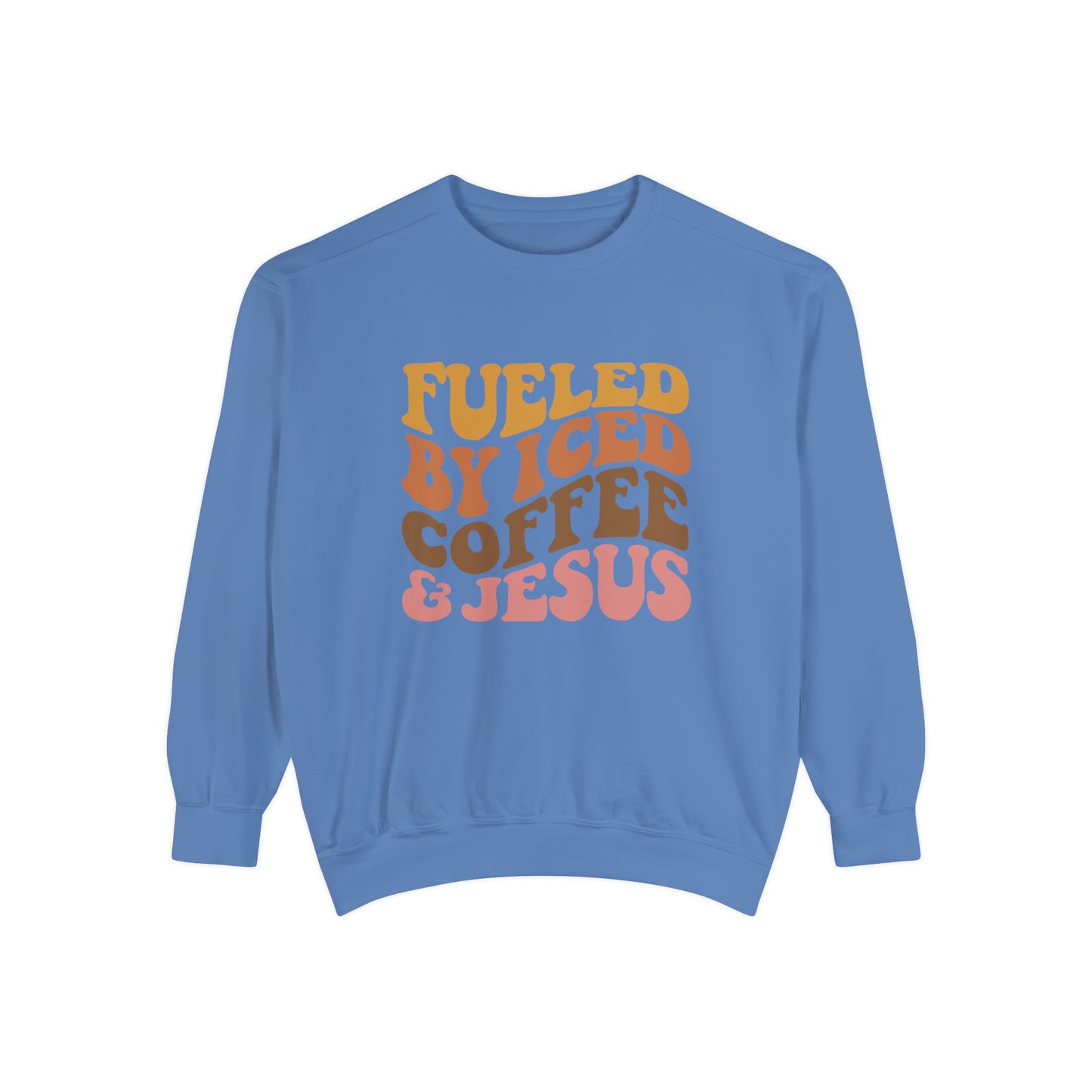 Fueled By Iced Coffee and Jesus | Jesus Sweatshirt