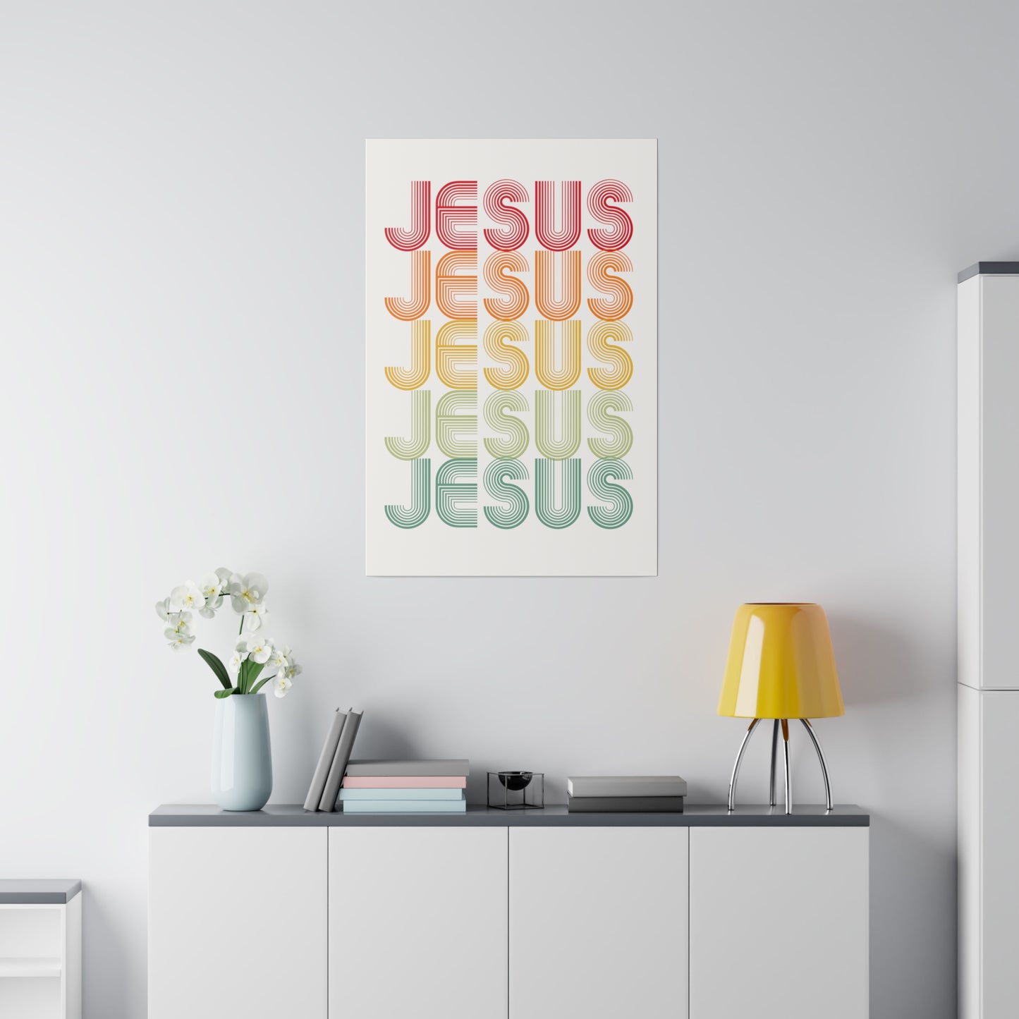 RETRO JESUS Wall Art Canvas Print