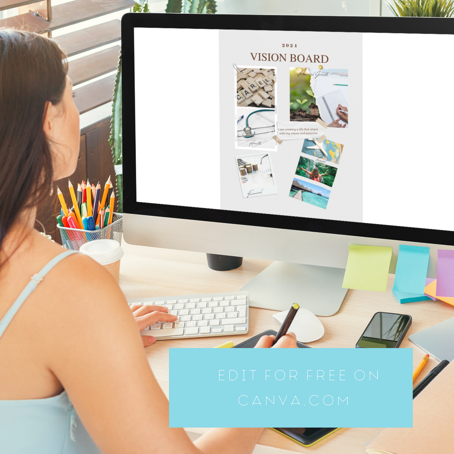 Dream It Canva Vision Board Templates | Vision Board Templates | Editable In Canva