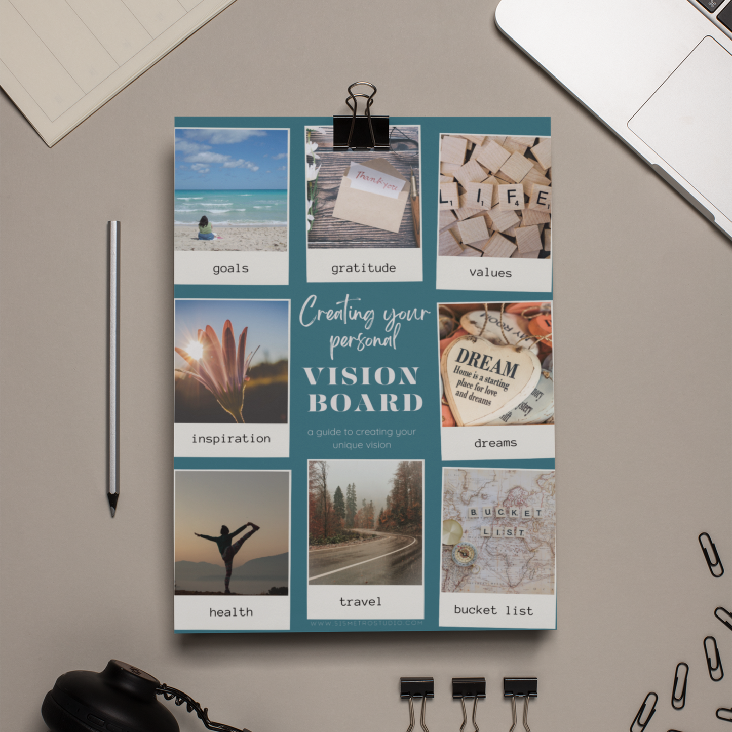Ultimate Dreamer's Vision Board Kit -Digital | CANVA TEMPLATE | Printable Digital Download PDF