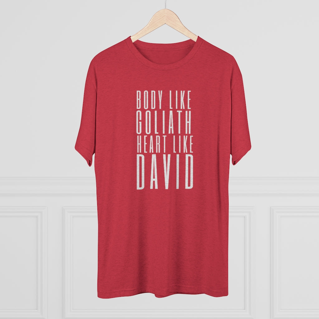 Body Like Goliath, Heart Like David Men's Shirt | Christian Men Gifts | Inspirational Shirt