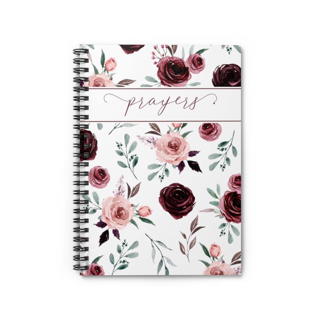 Prayer Floral Journal | Floral Spiral Notebook