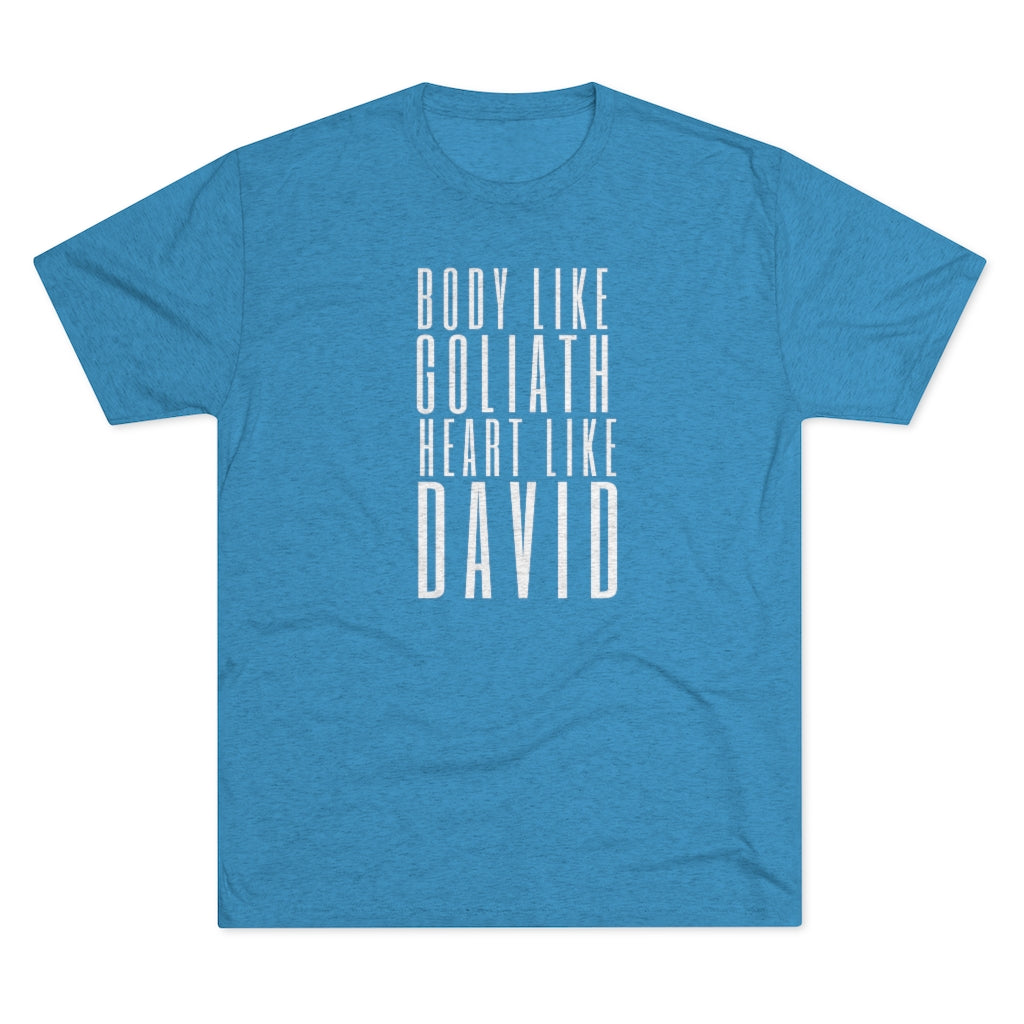 Body Like Goliath, Heart Like David Men's Shirt | Christian Men Gifts | Inspirational Shirt
