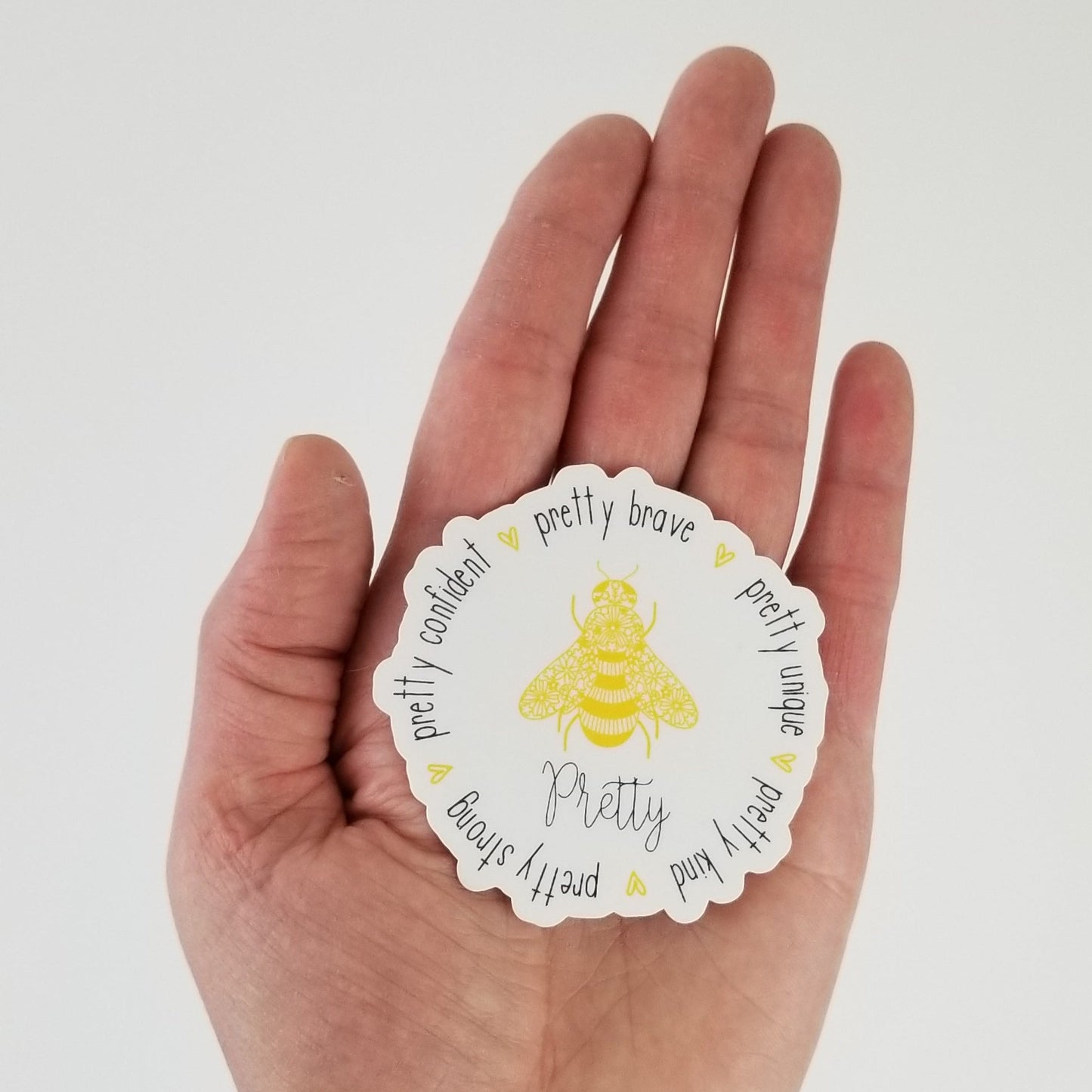 Honey Bee Pretty sticker | Bee Pretty Sticker | Black and Yellow Bee sticker
