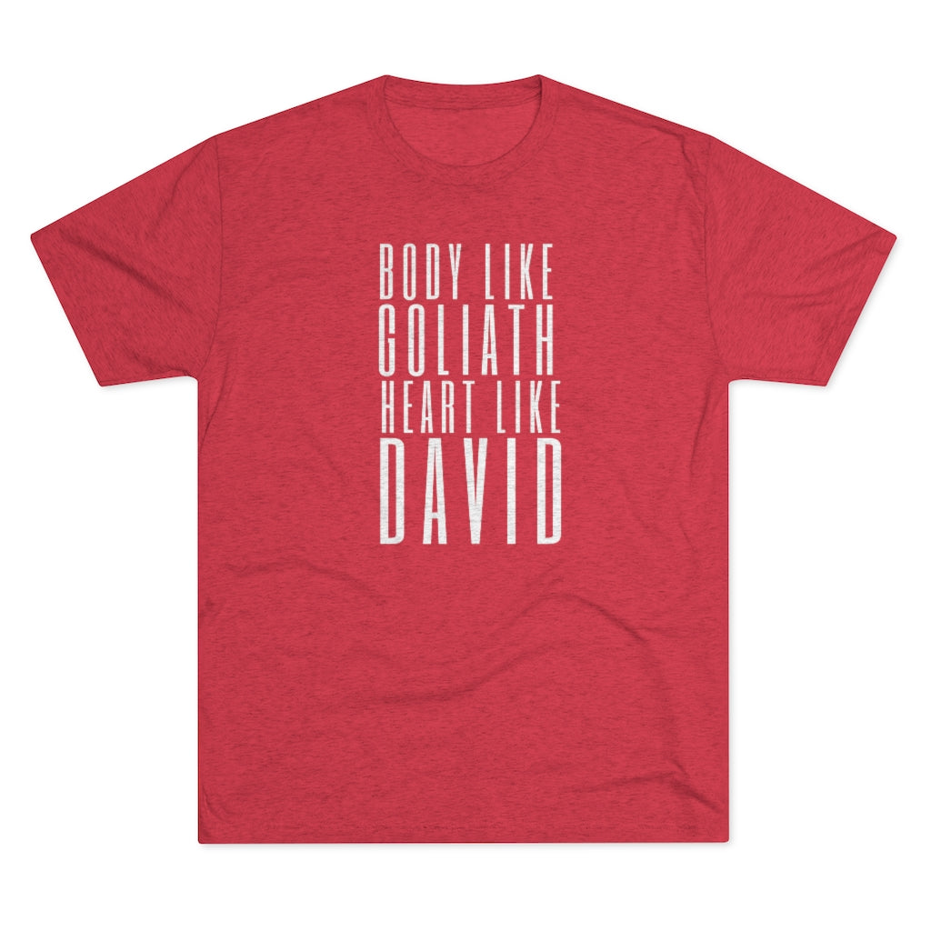 Body Like Goliath, Heart Like David Men's Shirt | Christian Men Gifts | Inspirational Shirt