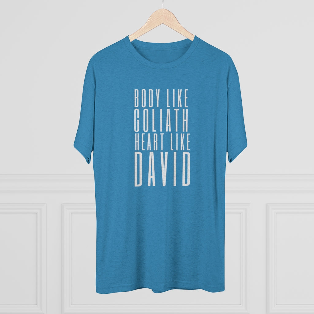 Body Like Goliath, Heart Like David Men's Shirt | Christian Men Gifts | Inspirational Shirt