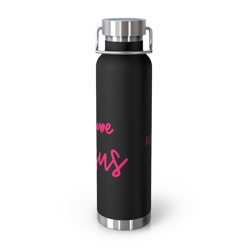 I love Jesus but I cuss a little Insulated Bottle | Christian Inspired Water Bottle | Christian Humor | Pink lettering