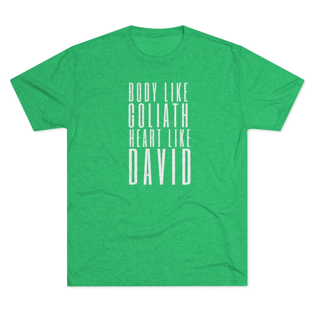 Body Like Goliath, Heart Like David Men's Shirt | Christian Men Gifts | Inspirational Shirt