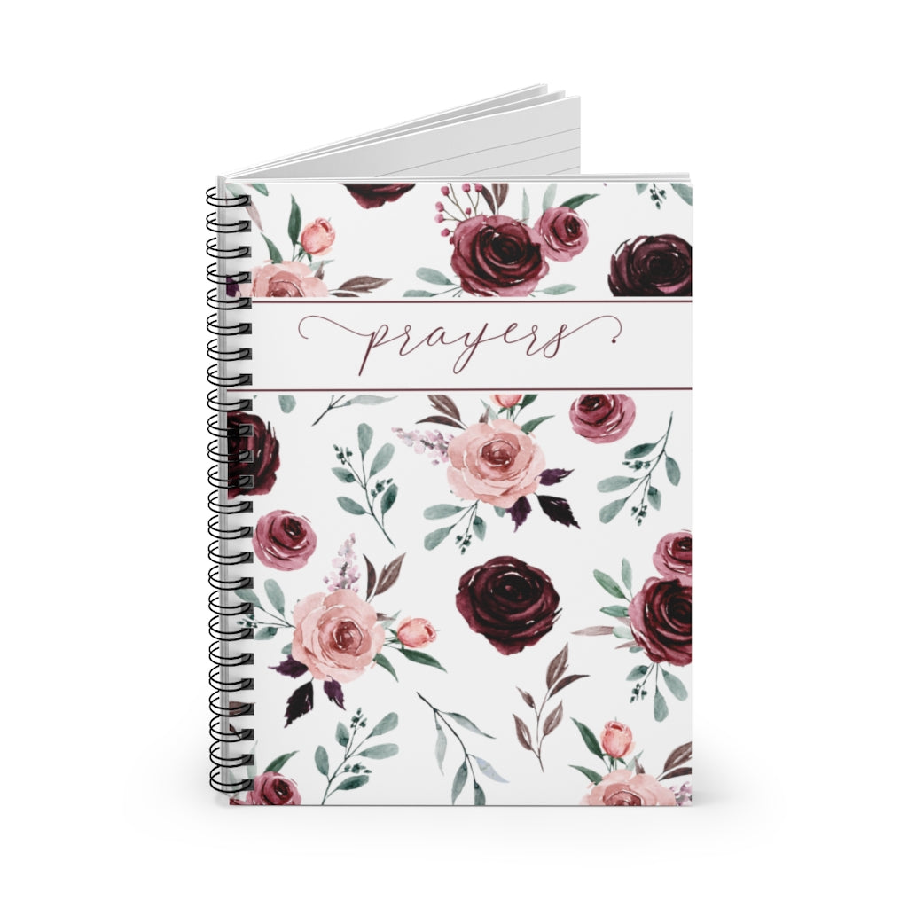 Prayer Floral Journal | Floral Spiral Notebook