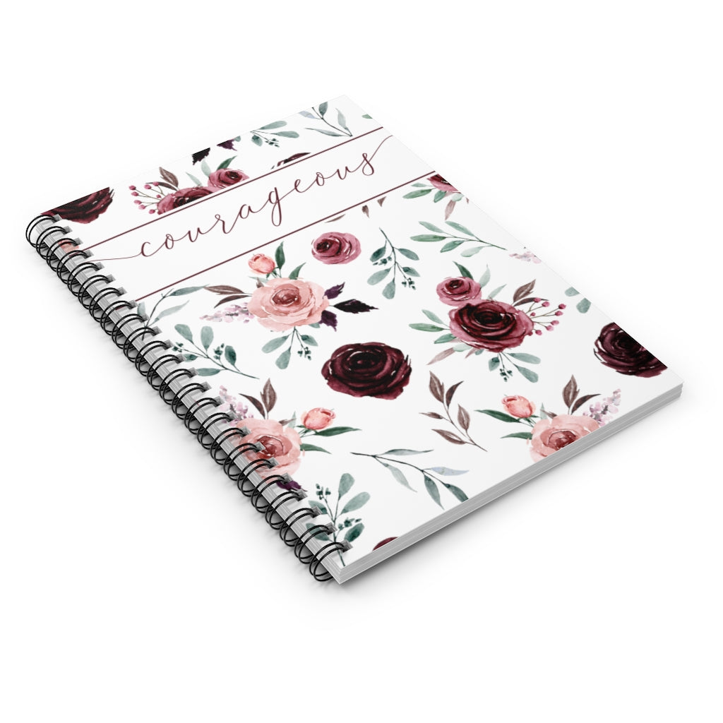 Floral Courageous Journal | Floral Spiral Notebook