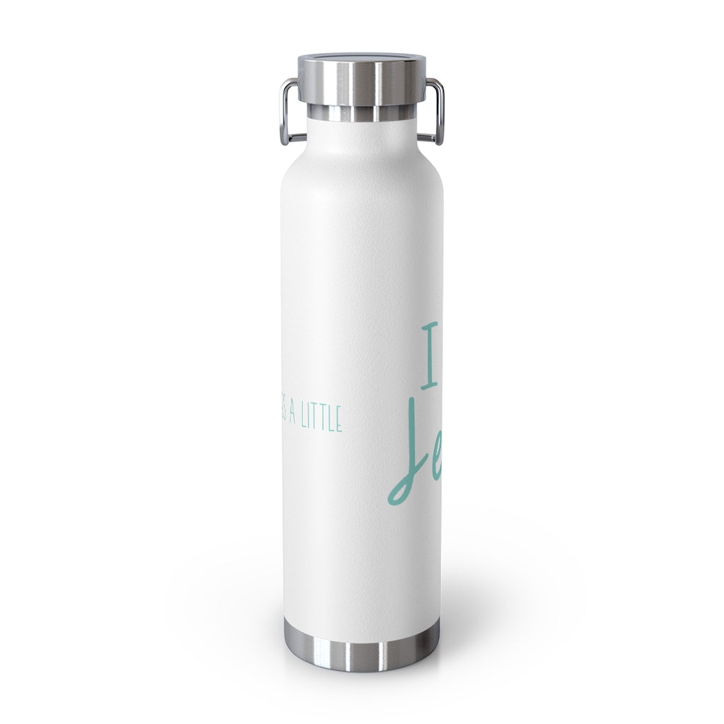 I love Jesus but I cuss a little Insulated Bottle | Christian Inspired Water Bottle | Christian Humor | Aqua lettering