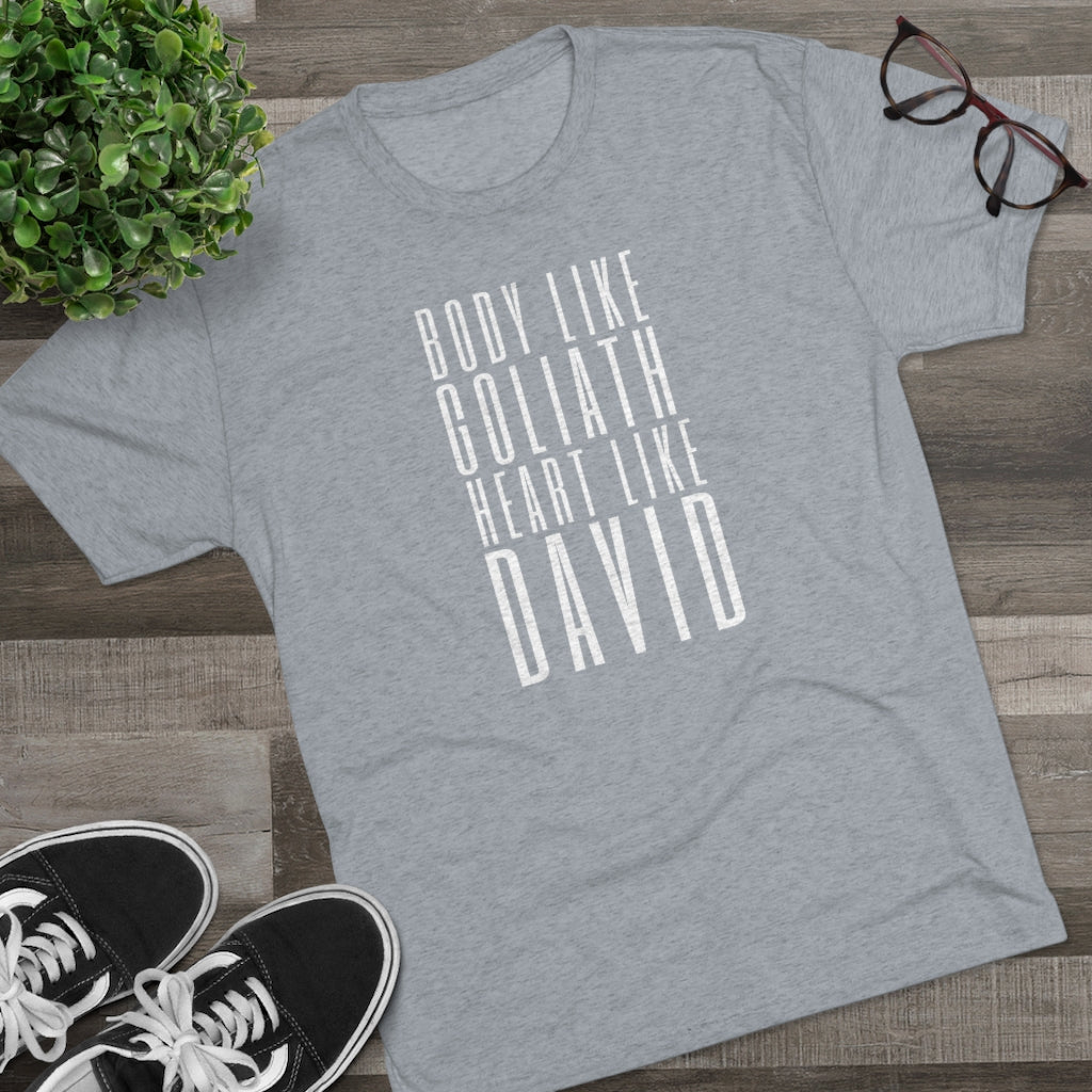 Body Like Goliath, Heart Like David Men's Shirt | Christian Men Gifts | Inspirational Shirt