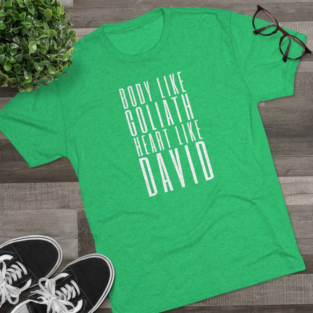 Body Like Goliath, Heart Like David Men's Shirt | Christian Men Gifts | Inspirational Shirt
