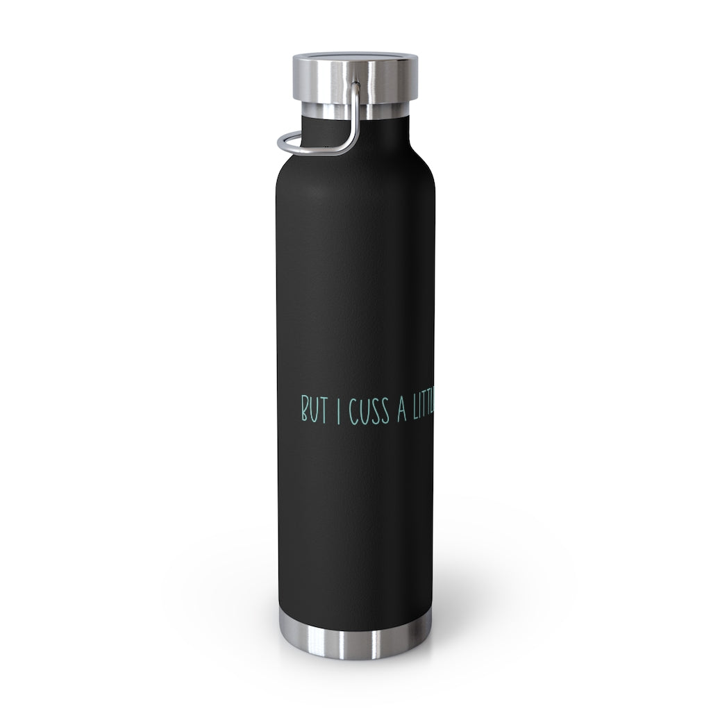 I love Jesus but I cuss a little Insulated Bottle | Christian Inspired Water Bottle | Christian Humor | Aqua lettering