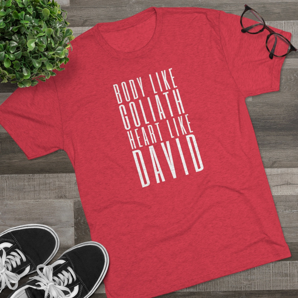 Body Like Goliath, Heart Like David Men's Shirt | Christian Men Gifts | Inspirational Shirt