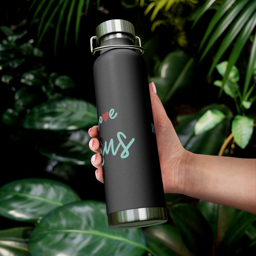 I love Jesus but I cuss a little Insulated Bottle | Christian Inspired Water Bottle | Christian Humor | Aqua lettering