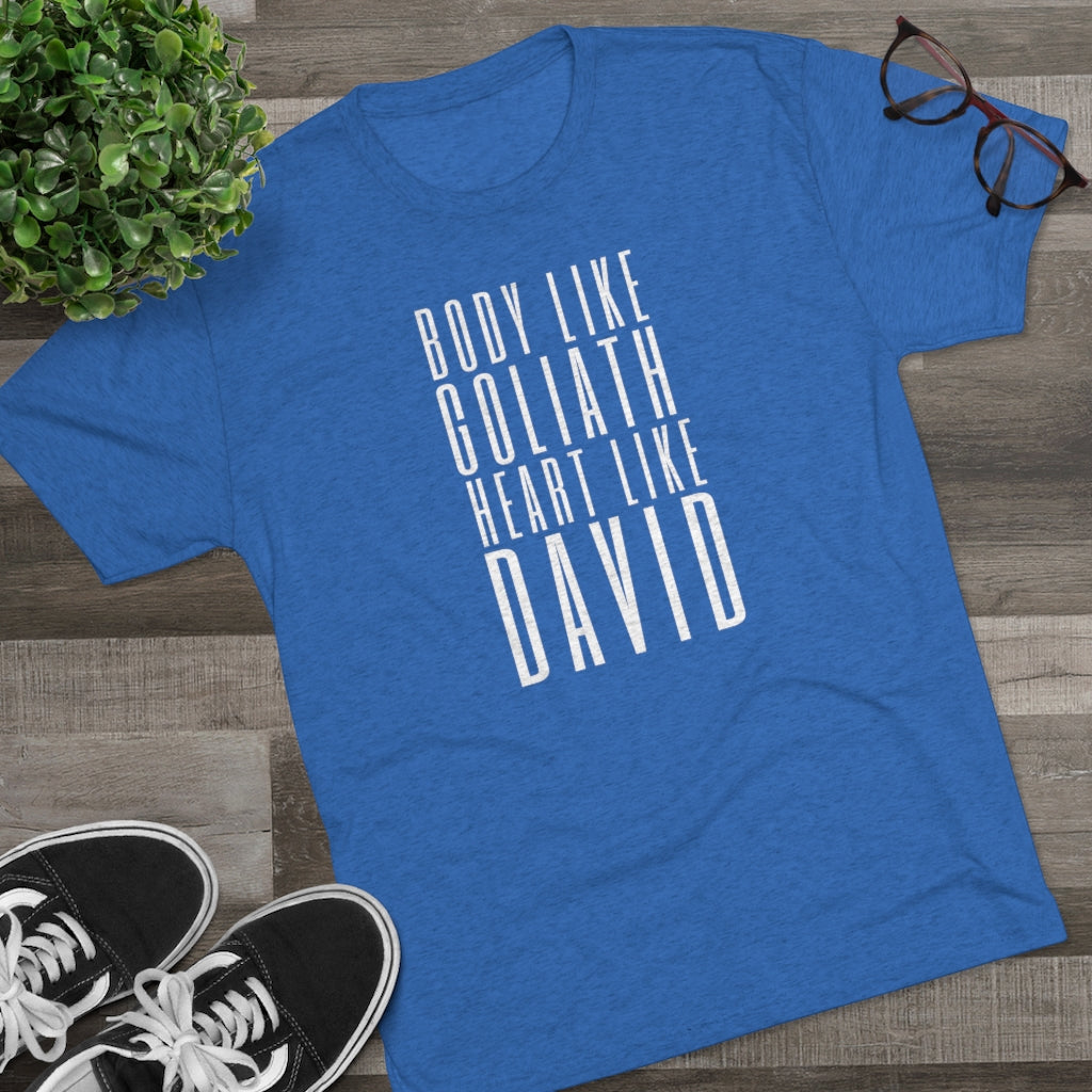 Body Like Goliath, Heart Like David Men's Shirt | Christian Men Gifts | Inspirational Shirt