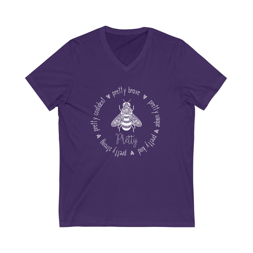 Honey Bee Pretty V-neck Shirt | Positivi-tee