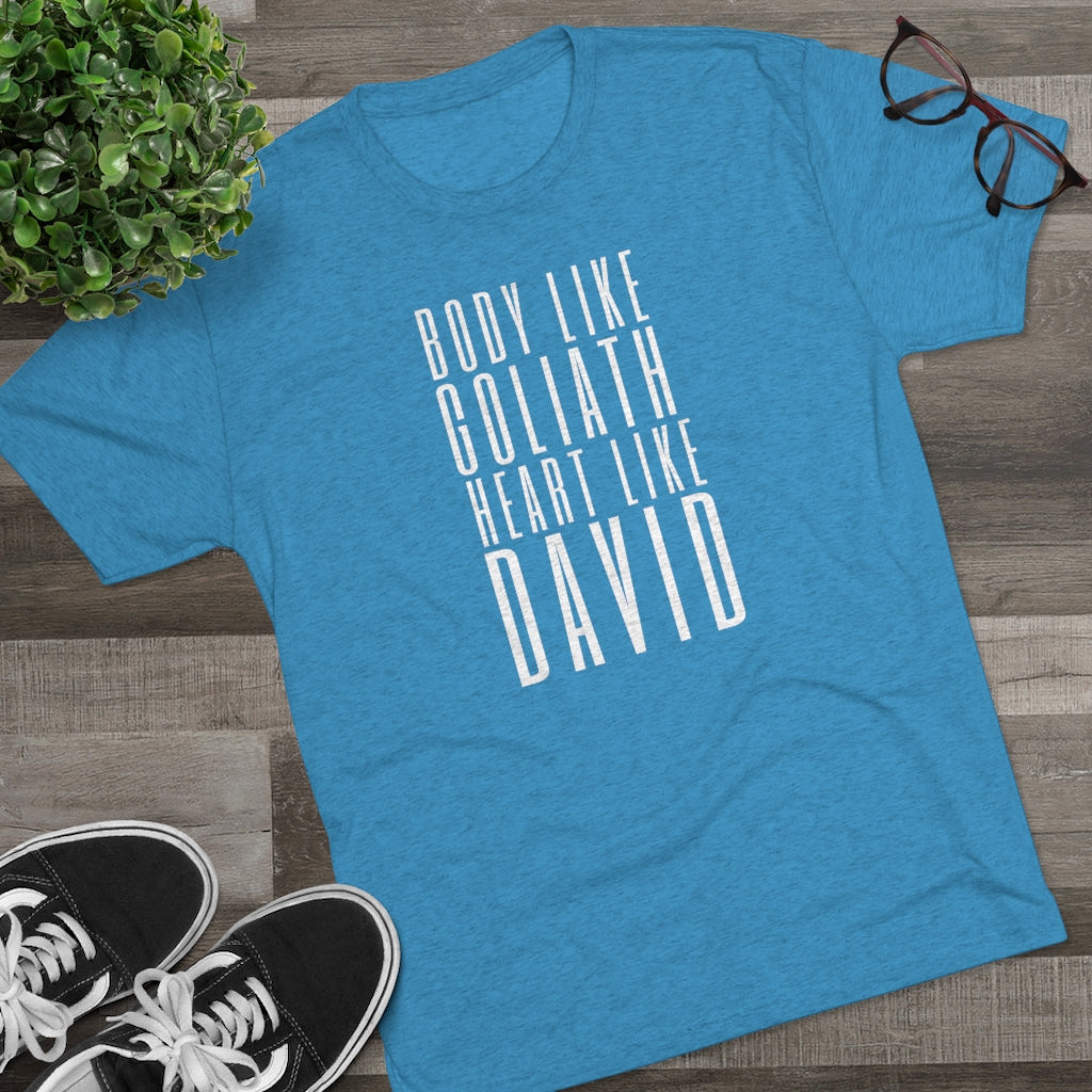 Body Like Goliath, Heart Like David Men's Shirt | Christian Men Gifts | Inspirational Shirt