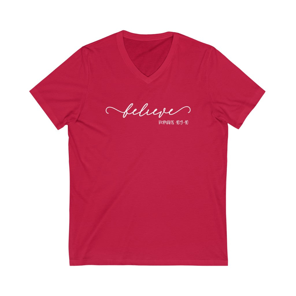 Believe V-neck shirt | Positivity Tee