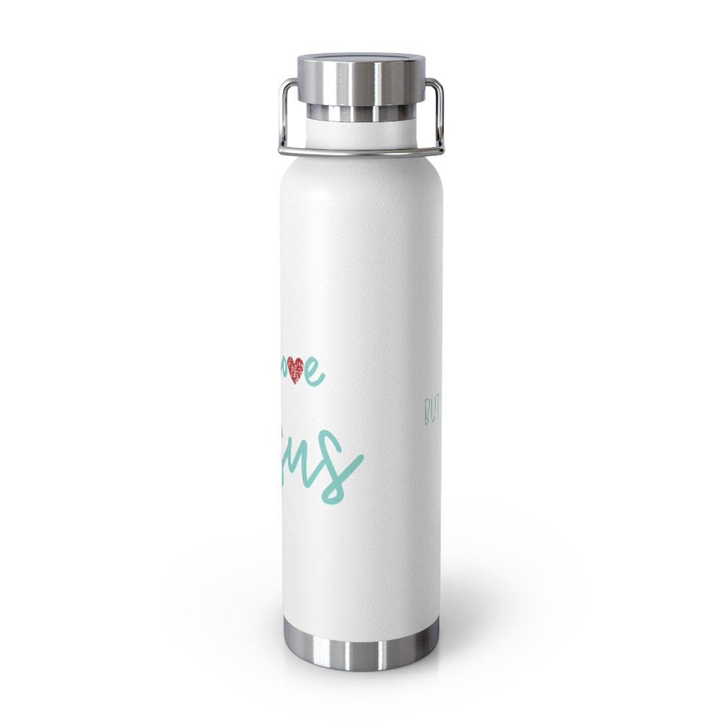I love Jesus but I cuss a little Insulated Bottle | Christian Inspired Water Bottle | Christian Humor | Aqua lettering