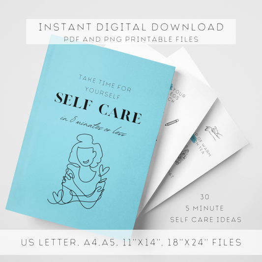 Quick Bliss Self Care Poster Set | 5 Minute Self Care Ideas | 30 Self Care Ideas | Printable Instant Download
