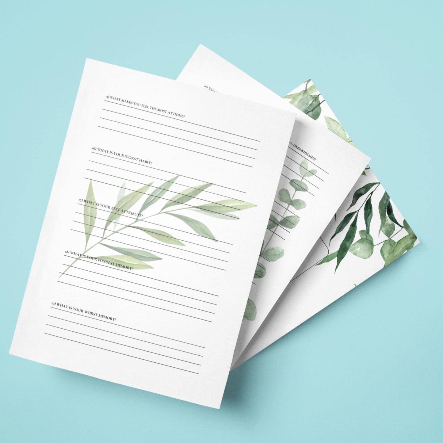 Self Discovery Journal | 118 Journal Prompts | Instant Printable Download | Prompt Journal-Greenery