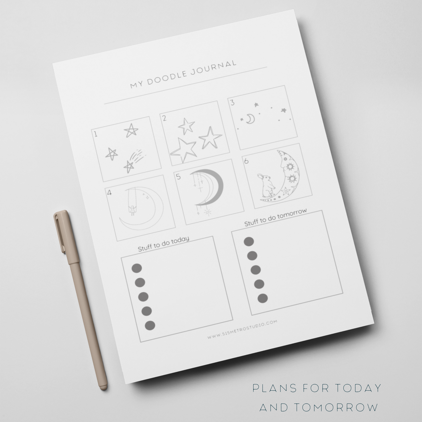 Doodle Journal Pages | Doodle Coloring Pages | Printable Instant Download