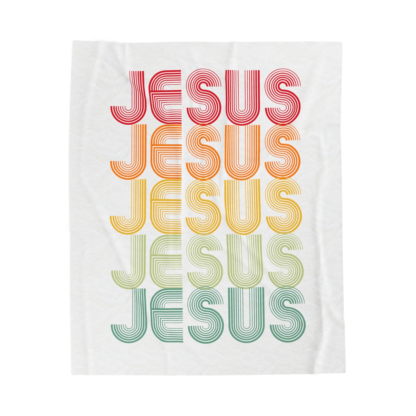 RETRO JESUS Boho Plush Blanket