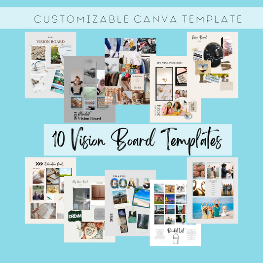 Dream It Canva Vision Board Templates | Vision Board Templates | Editable In Canva
