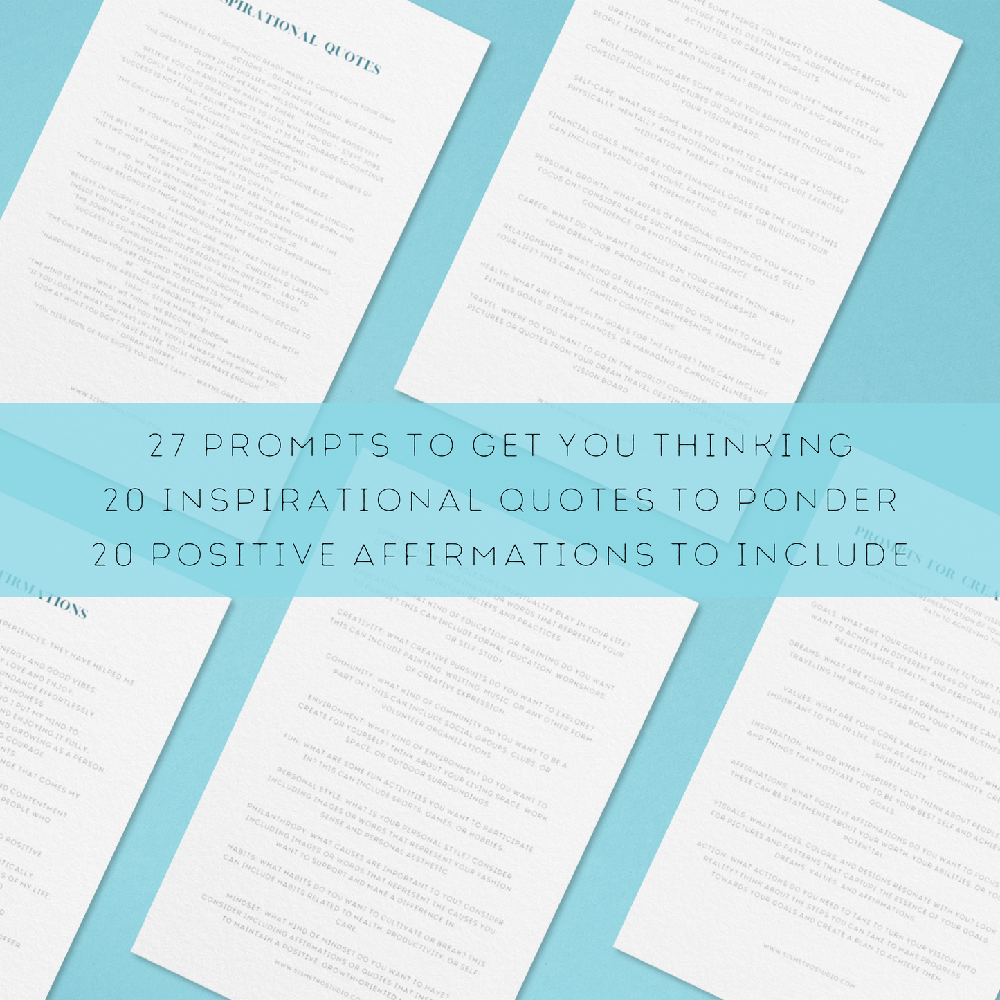 Inspirational Vision Board Prompts | Inspirational Quotes and Positive Affirmations | Printable Instant Download
