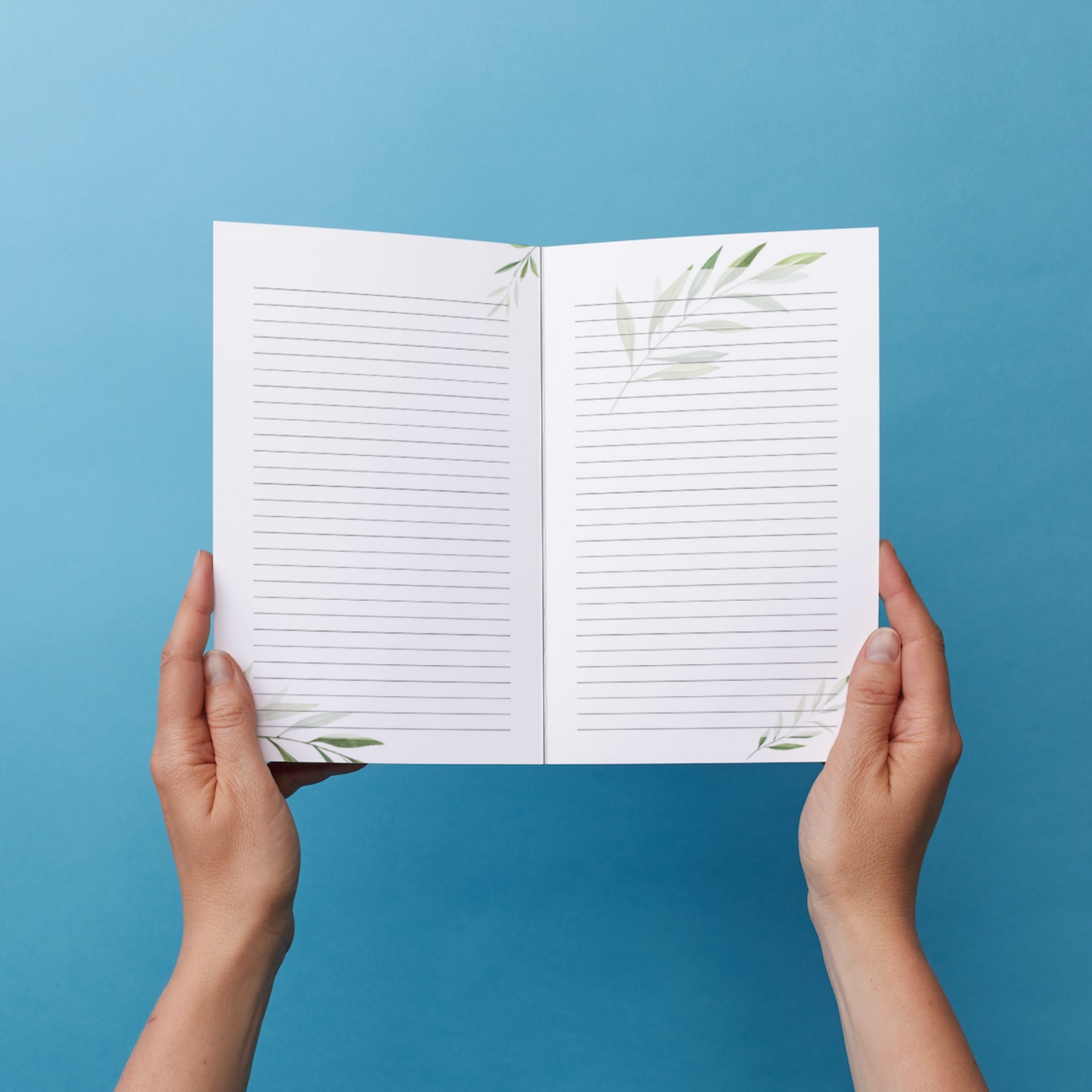 Greenery Digital Printable Lined Journal | Printable Instant Download
