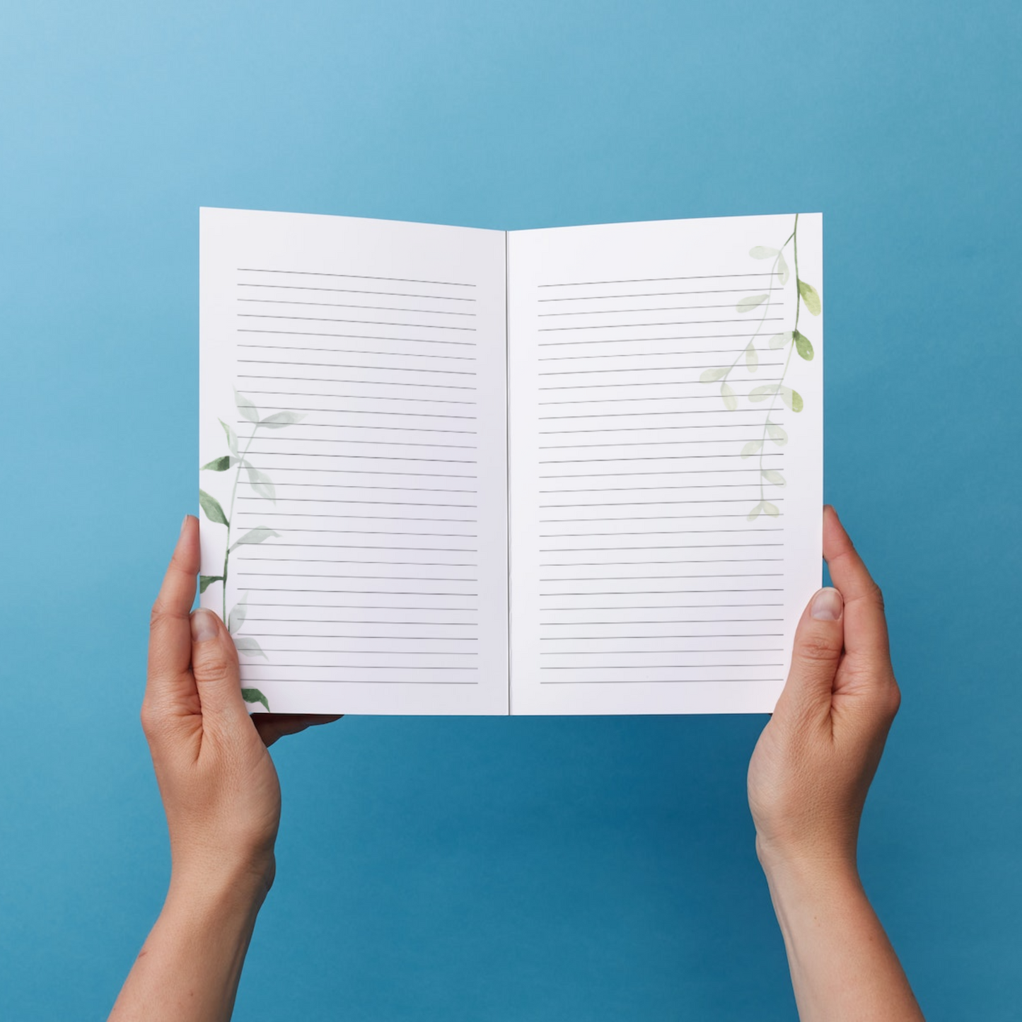 Greenery Digital Printable Lined Journal | Printable Instant Download