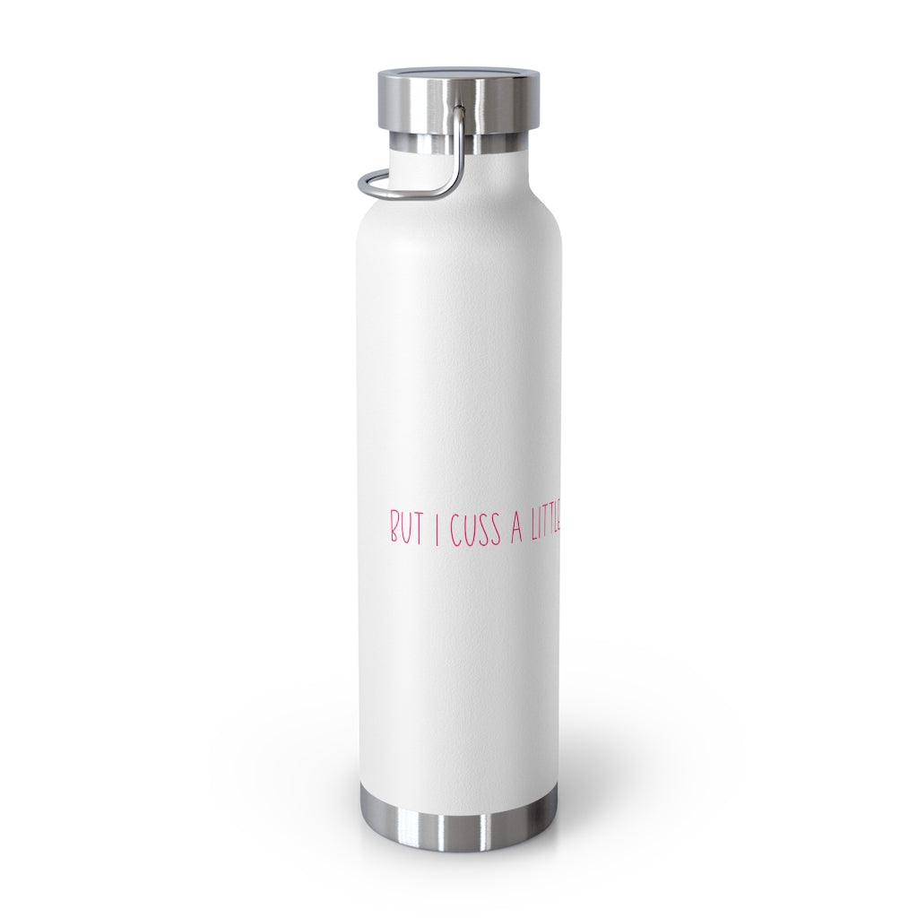 I love Jesus but I cuss a little Insulated Bottle | Christian Inspired Water Bottle | Christian Humor | Pink lettering