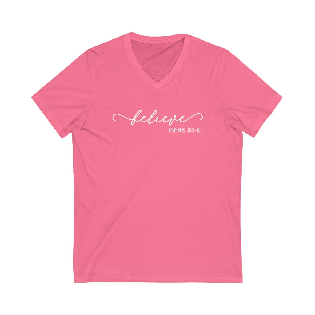 Believe V-neck shirt | Positivity Tee