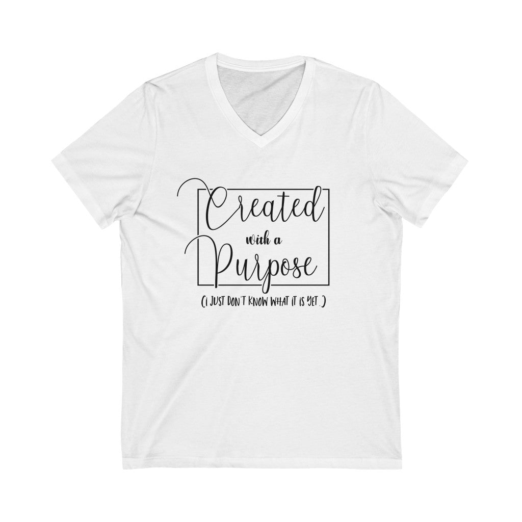 Created with a Purpose V-neck shirt | Funny Christian Shirts |