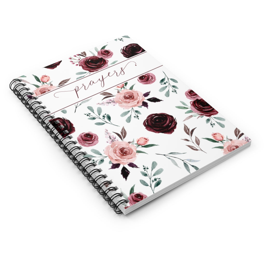 Prayer Floral Journal | Floral Spiral Notebook