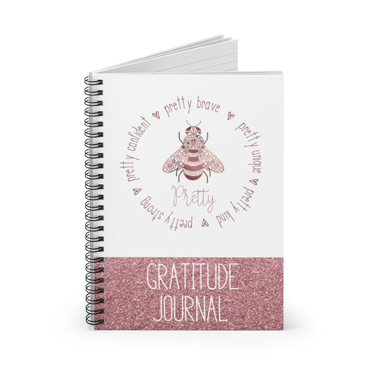 Honey Bee Pretty Journal | Bee Gratitude Journal | Bee Pretty Rose Gold Journal | Spiral Journal