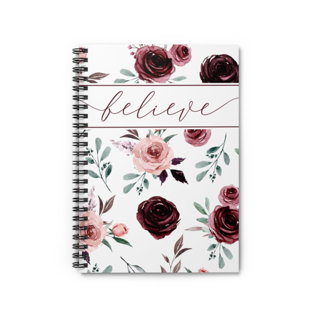 Floral Believe Journal | Floral Spiral Notebook