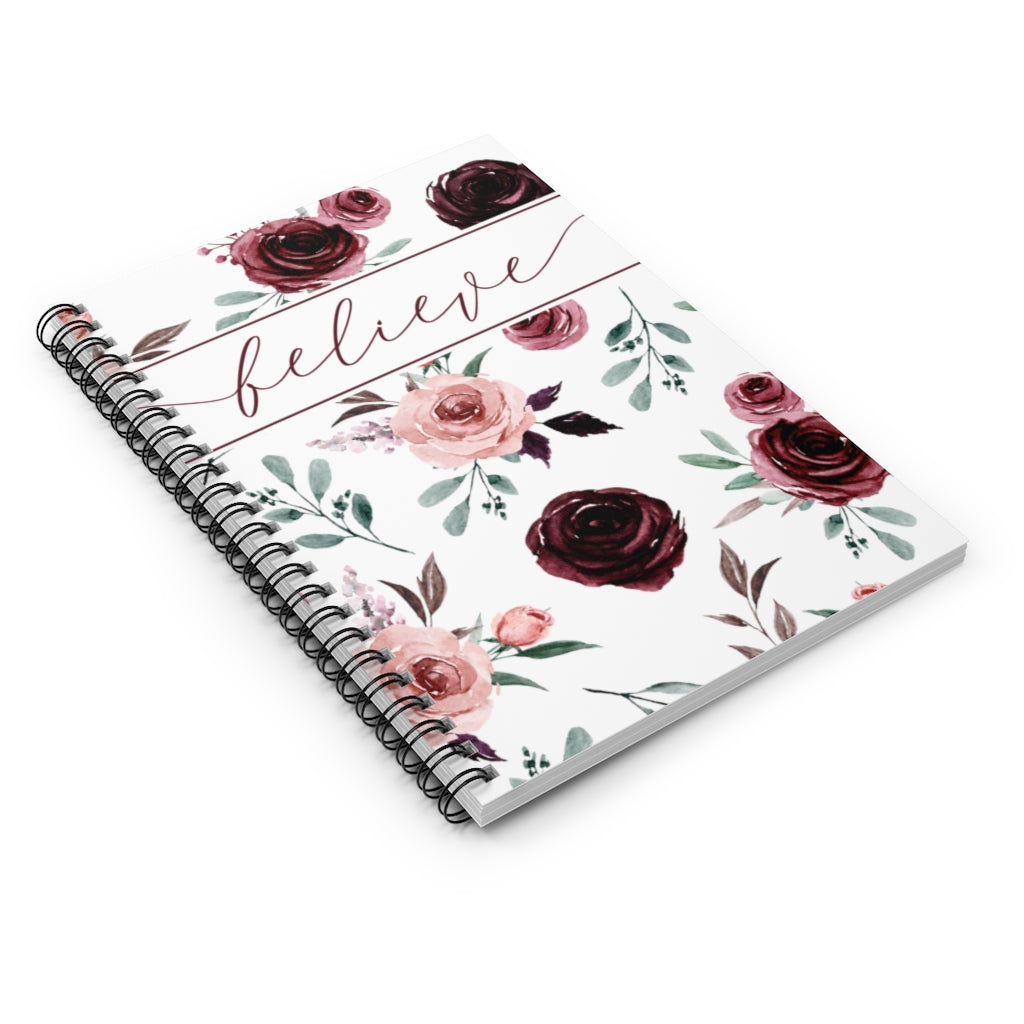 floral believe journal floral spiral notebook