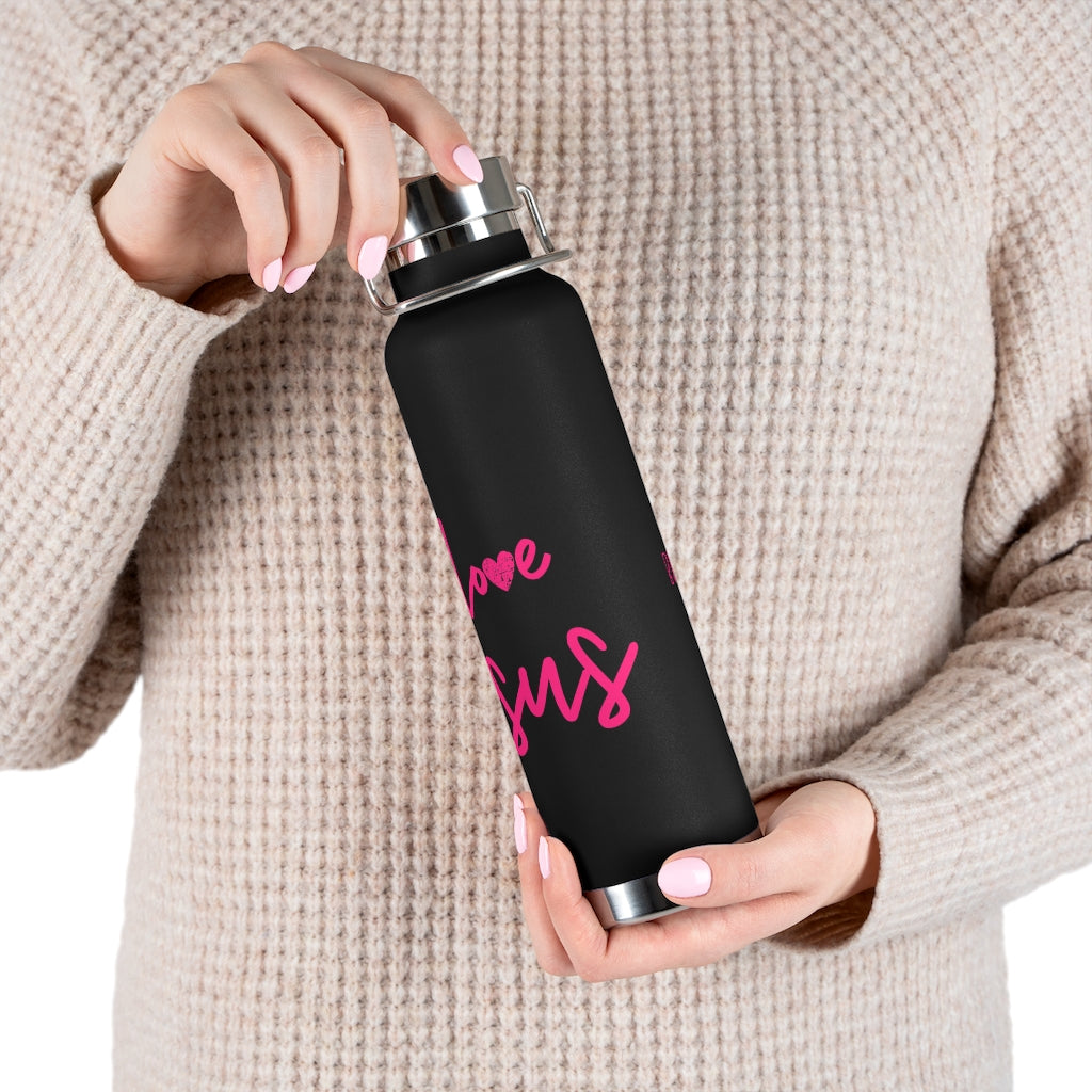 I love Jesus but I cuss a little Insulated Bottle | Christian Inspired Water Bottle | Christian Humor | Pink lettering