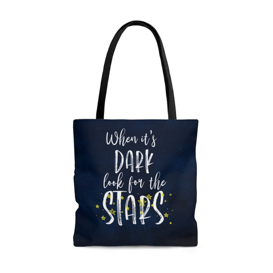 When it's DARK look for the STARS Tote | Large Canvas Tote