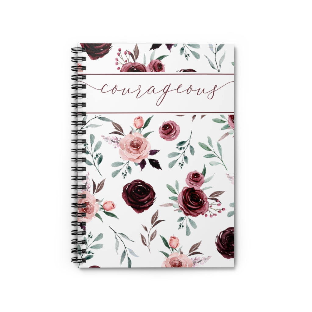 Floral Courageous Journal | Floral Spiral Notebook