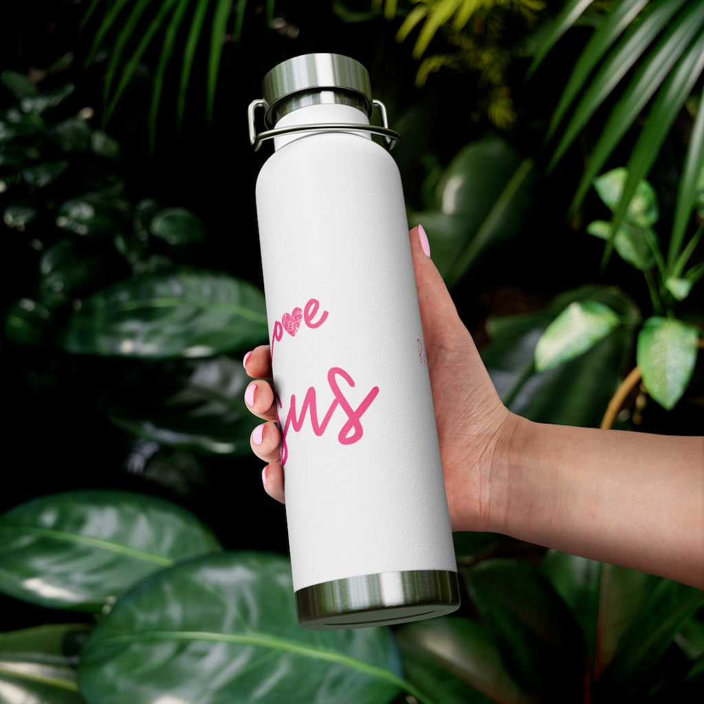 I love Jesus but I cuss a little Insulated Bottle | Christian Inspired Water Bottle | Christian Humor | Pink lettering